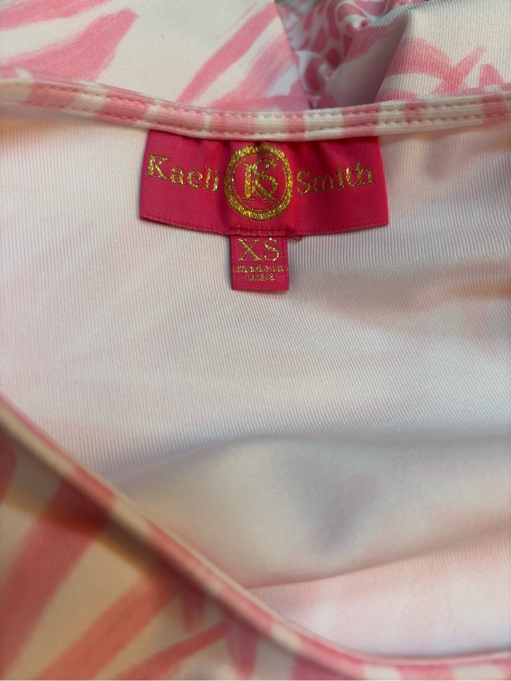 Kaeli Smith Pink & White Tropical Palm-Print Leopard Drop-Waist Dress Size XS-S - Picture 6 of 10